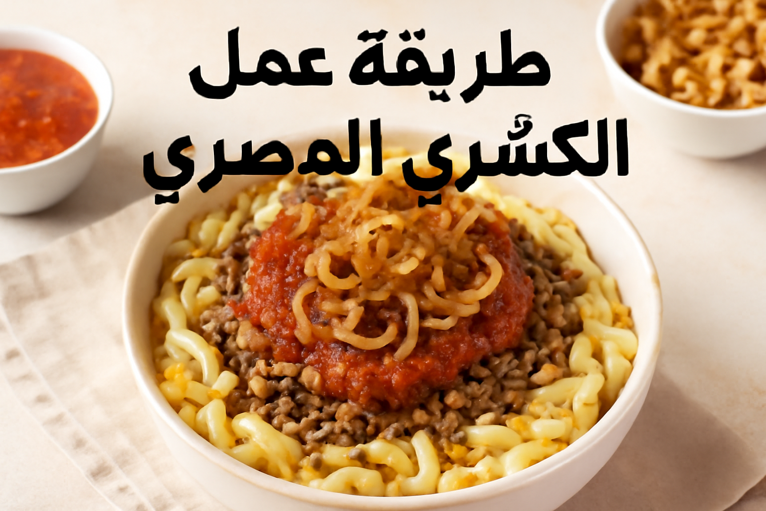 طريقة عمل الكشري المصري في البيت خطوة بخطوة 2025